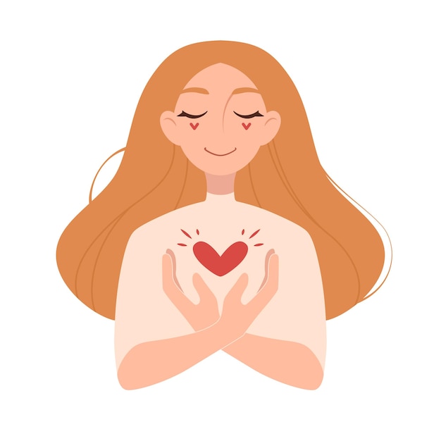 fille avec coeur, soins, humanité, entraide