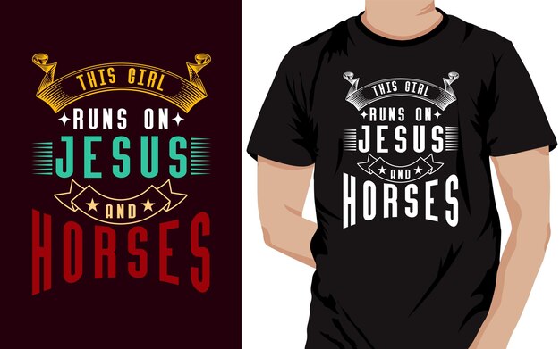 Cette fille court sur Jésus et les chevaux et les chevaux