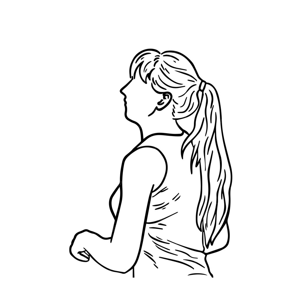 Fille dans un débardeur avec les cheveux attachés dans une coloration