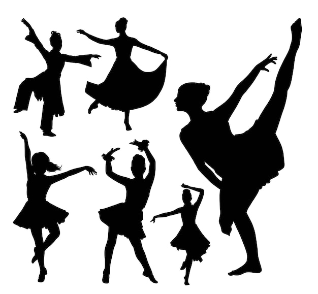 Fille, Danse, Pose, Silhouette