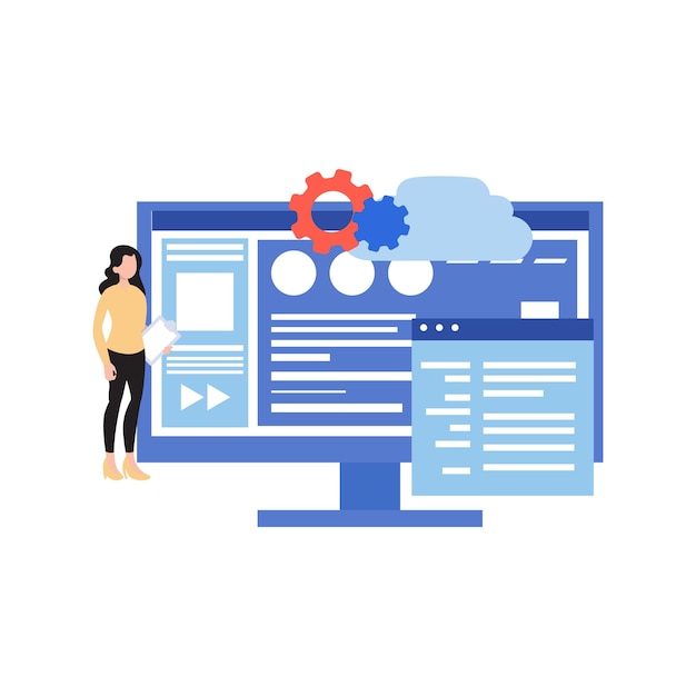 La fille fait la gestion du cloud