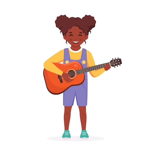 Fille jouant de la guitare Enfant jouant d'un instrument de musique