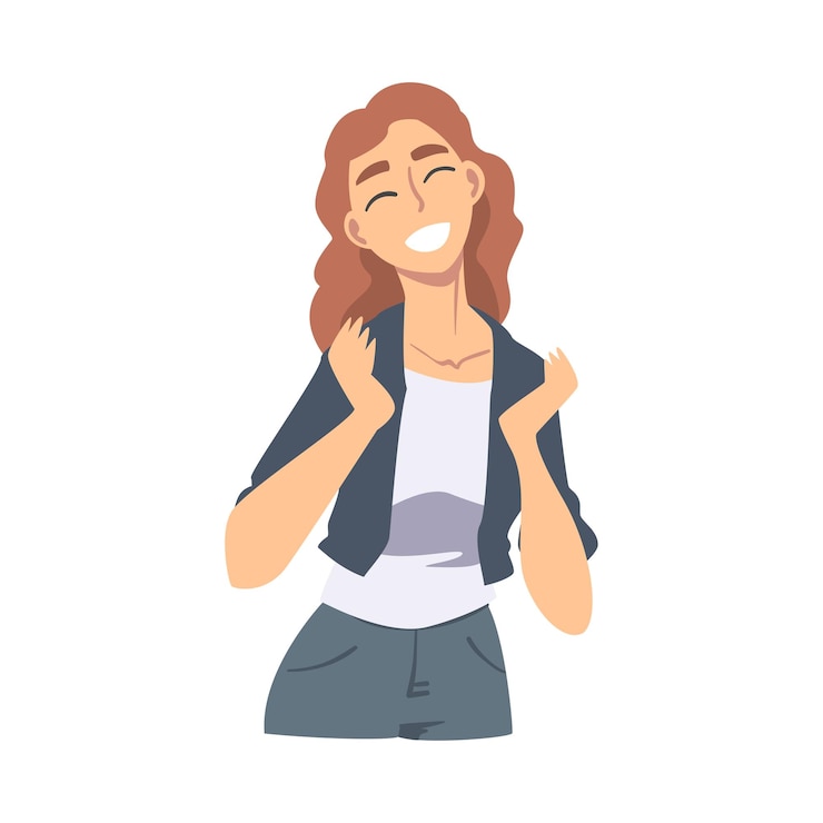 Vecteur une fille joyeuse parlant et faisant des gestes des gens discutant des dernières nouvelles ou des commérages illustration vectorielle de dessins animés