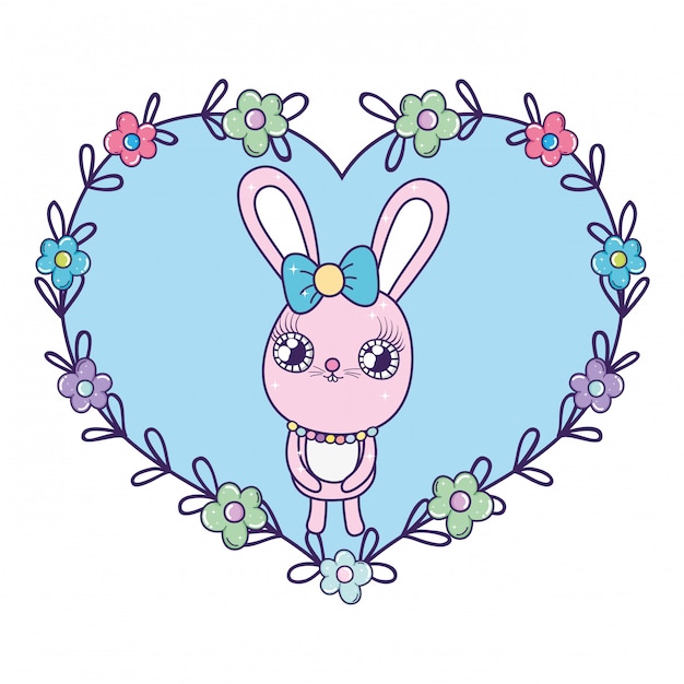 Fille De Lapin Mignon Saint Valentin