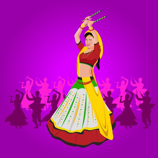 Vecteur fille de navratri