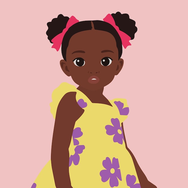 Une fille noire adorable.