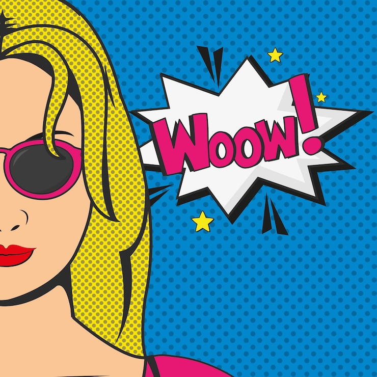 Vecteur fille de pop art