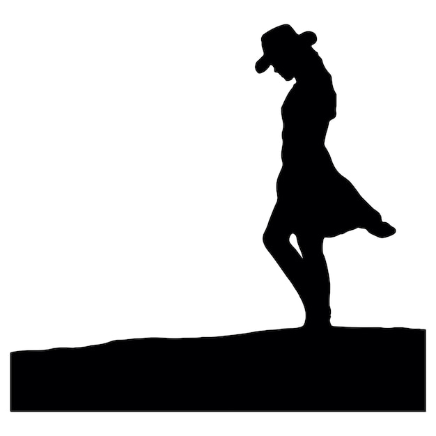 Fille Qui Marche Silhouette