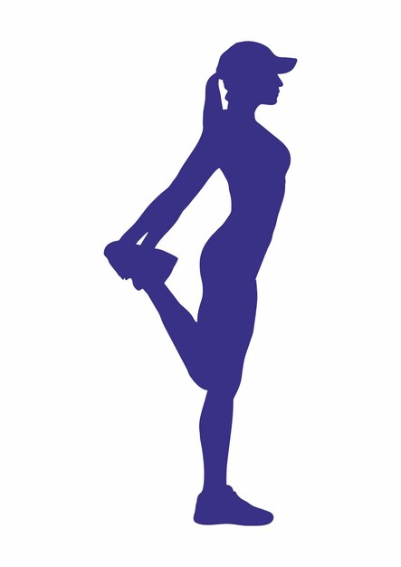 Vecteur fille de silhouette vectorielle faisant du fitness