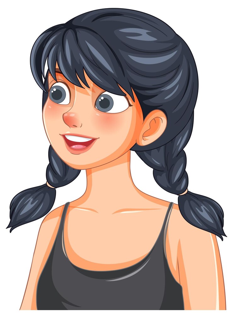 Vecteur une fille souriante aux cheveux tressés