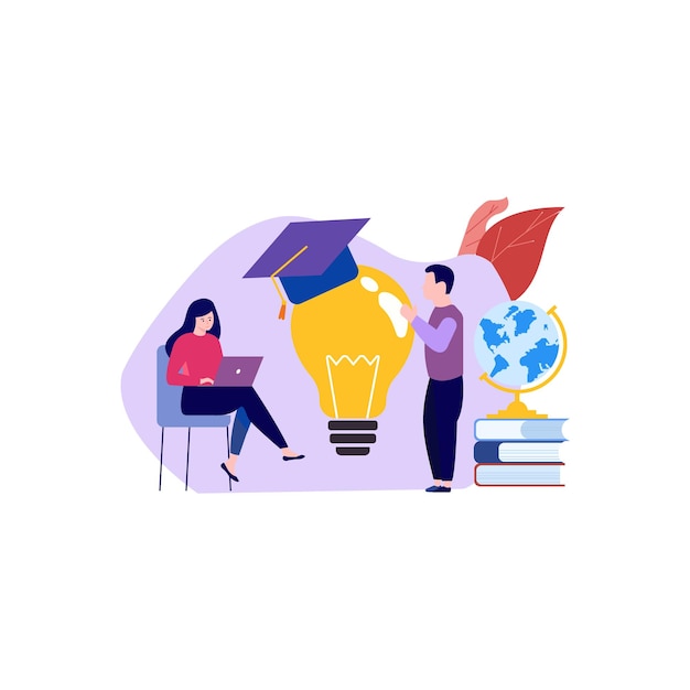 Fille travaillant sur des idées éducatives