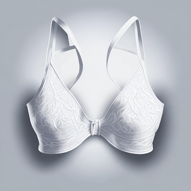 Filles Réalistes Soutien-gorge Blanc Vue De Face Femme Lingerie Illustration Vectorielle