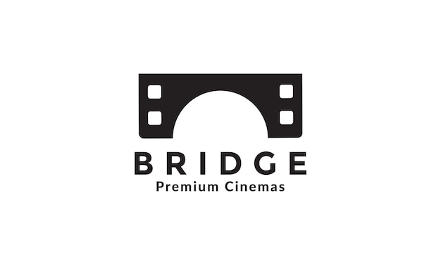 Film De Cinéma Avec Pont Logo Symbole Vecteur Icône Illustration Design