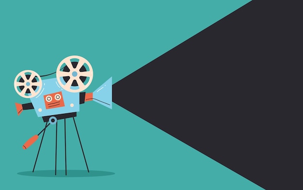 Film cinéma projecteur caméra bannière affiche concept abstrait design graphique