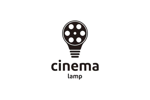 Film Multimédia De Rouleau De Cinéma Dans La Conception De Vecteur De Logo De Forme De Lampe