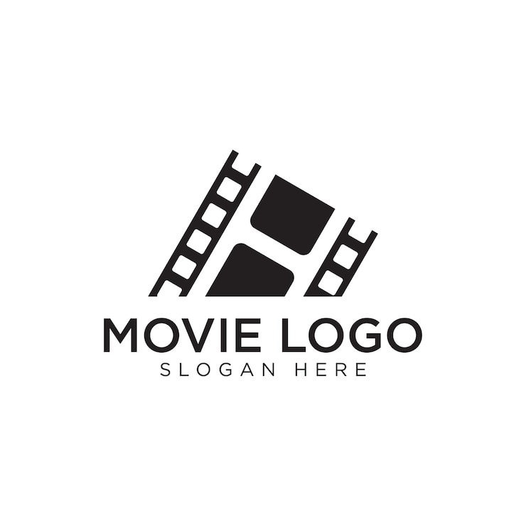 Vecteur film noir logo design premium