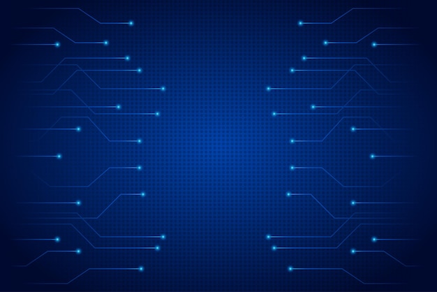 Fils de technologie sur fond d'écran dégradé bleu foncé