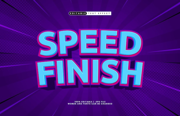 fin de vitesse effet de texte modifiable avec un style de texte de dérive et de course