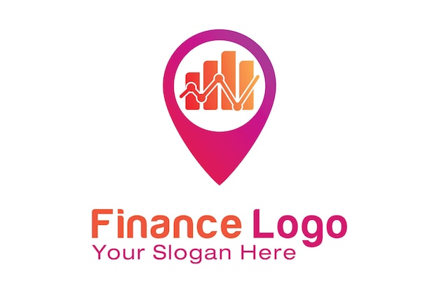 Finance avec modèle de conception de logo Pin