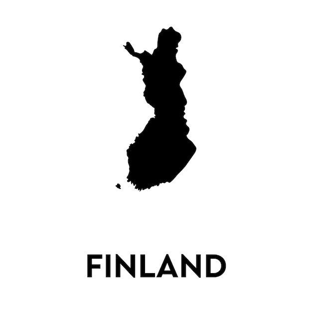 Finlande carte silhouette ligne pays Europe carte illustration vecteur contour européen isolé sur fond blanc