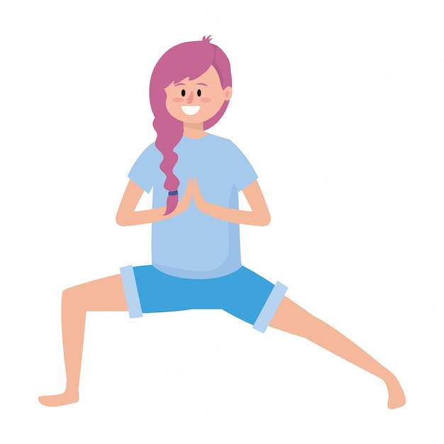 Fit femme pratiquant le yoga