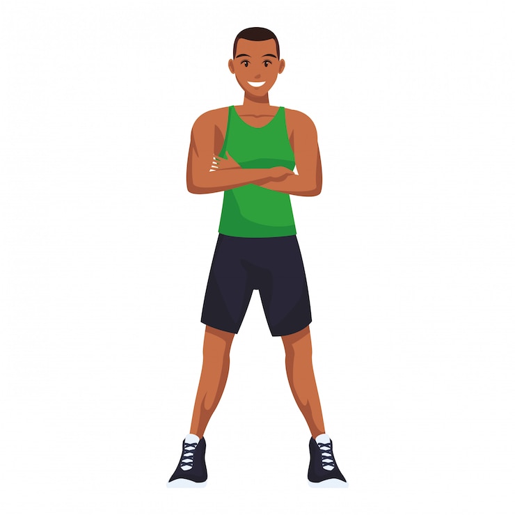 Vecteur fit homme faisant de l&#39;exercice