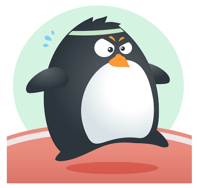 Vecteur fit penguin marathon