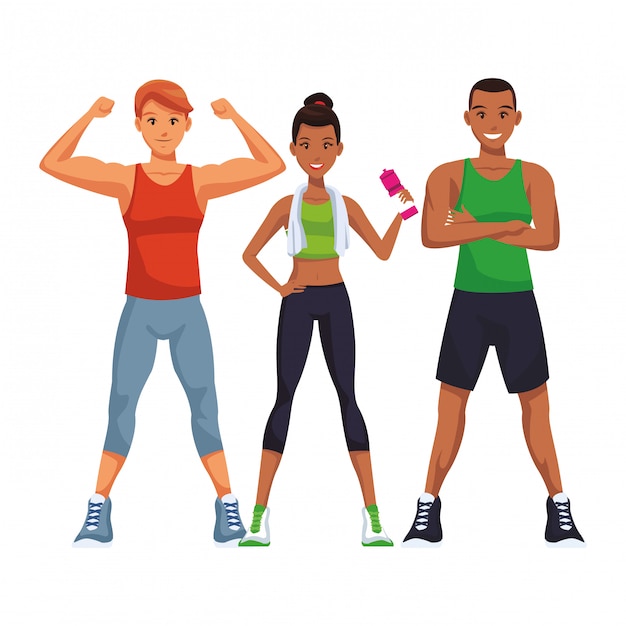 Fit personnes faisant de l&#39;exercice