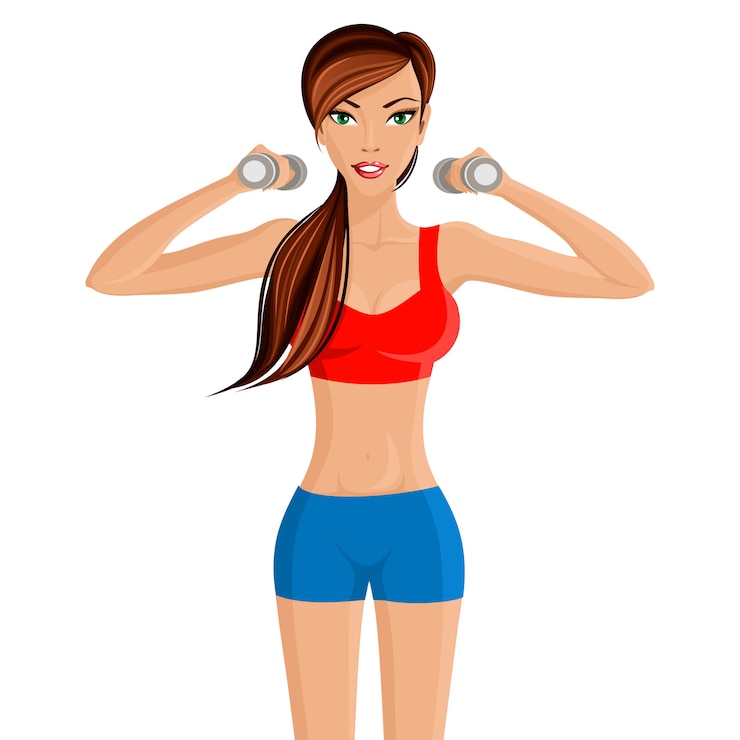 Vecteur fitness femme jeune sexy