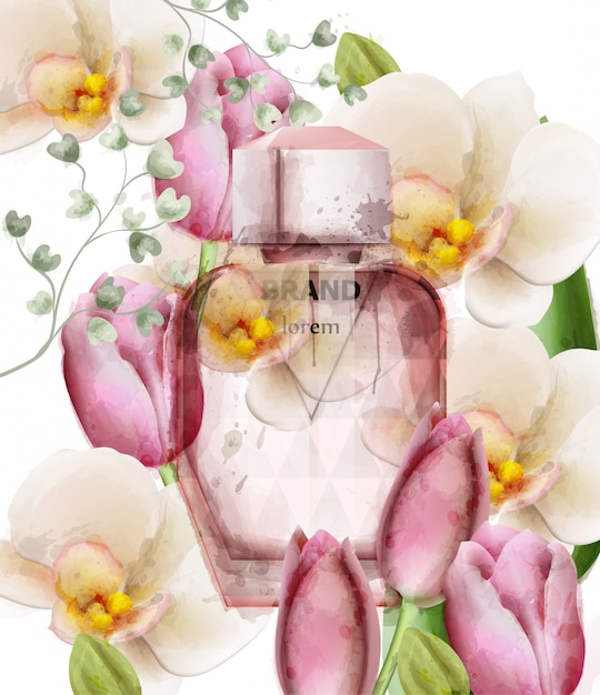 Flacon à parfum floral pour femme