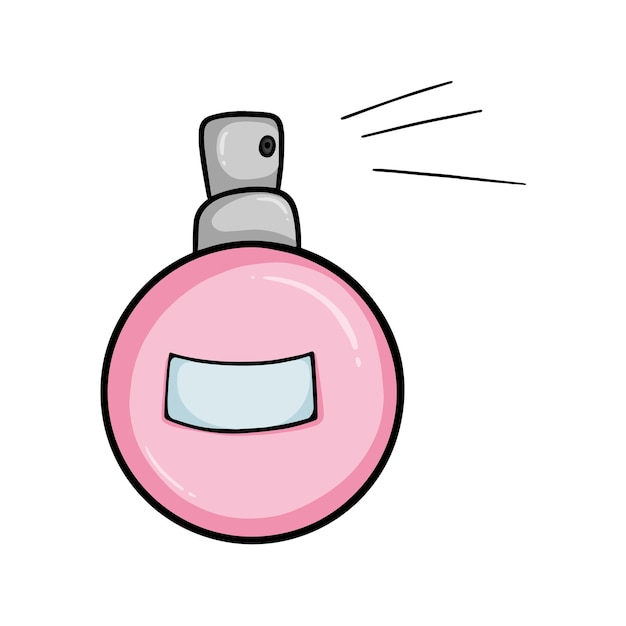 Flacon De Parfum Rond Pour La Coloration De Dessin Animé Linéaire De Doodle De Parfum De Corps