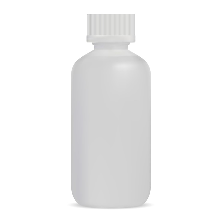 Vecteur flacon de sérum en plastique blanc