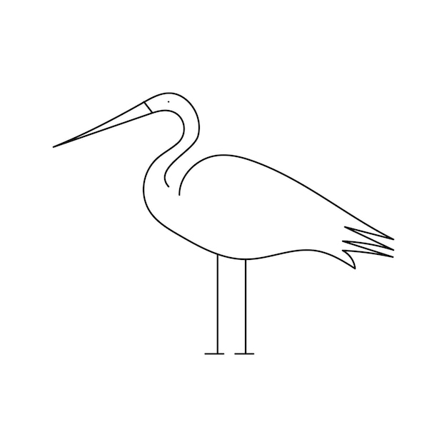 Vecteur le flamant est un dessin en ligne continue de l'illustration vectorielle du contour de l'oiseau.