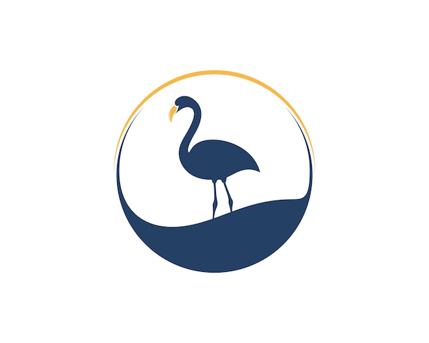 Flamant rose à l'intérieur du logo du cercle