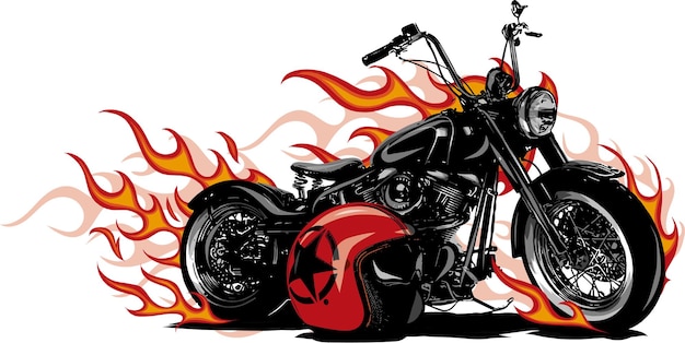 Flaming Bike Chopper Ride Vue de devant