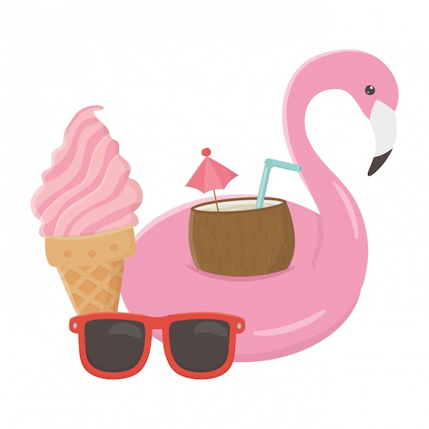 Flamingo Float Et En été