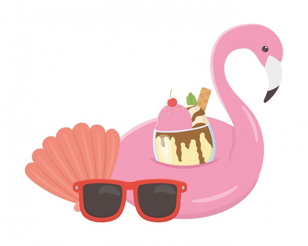 Flamingo Float Et En été