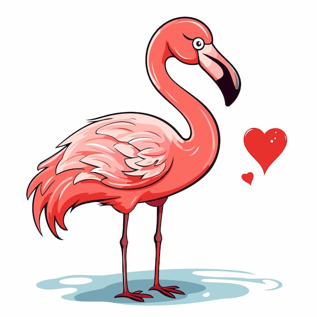 Flamingo Illustration Vectorielle D'un Flamingo Dans Le Style Des Dessins Animés
