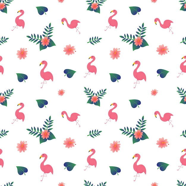 Flamingo Mignon Avec Motif De Fleurs