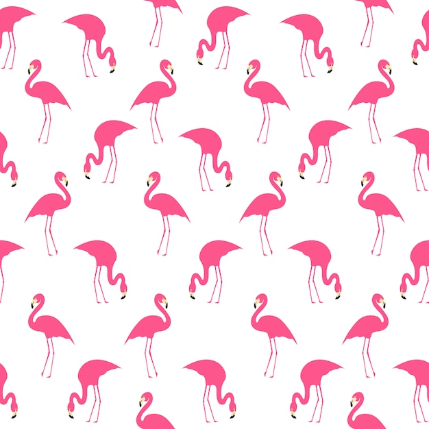 Flamingo Summer Seamless Pattern