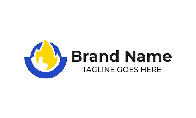 Vecteur flamme de feu créative en cercle pour la conception du logo de l'entreprise de marque