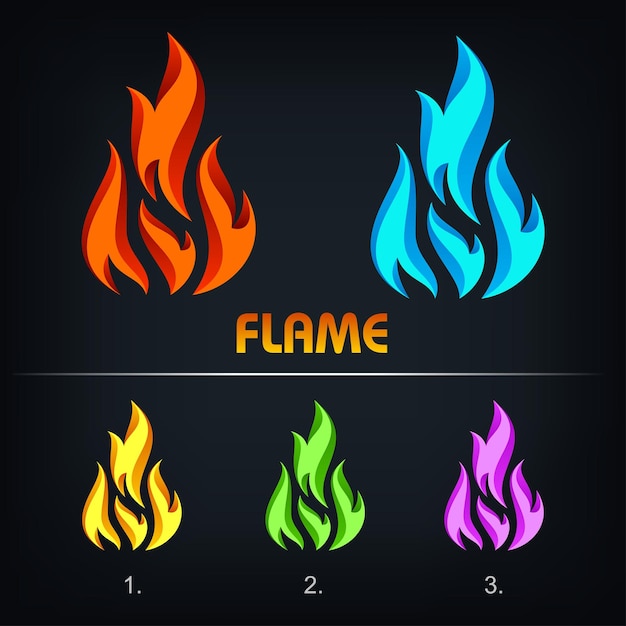 Vecteur flamme de feu logo abstrait vecteur modèle d'élément de conception concept créatif logotype d'entreprise illustration vectorielle