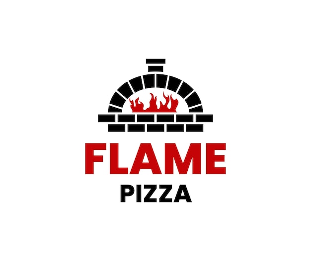 Vecteur flamme pizza logo illustration vectorielle