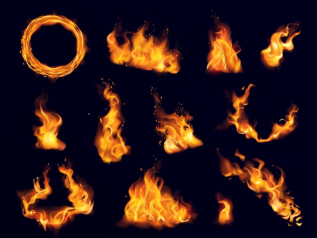 Flammes de feu et effets réalistes