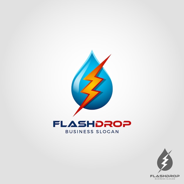 Flash Drop - Modèle De Logo De L'eau électrique