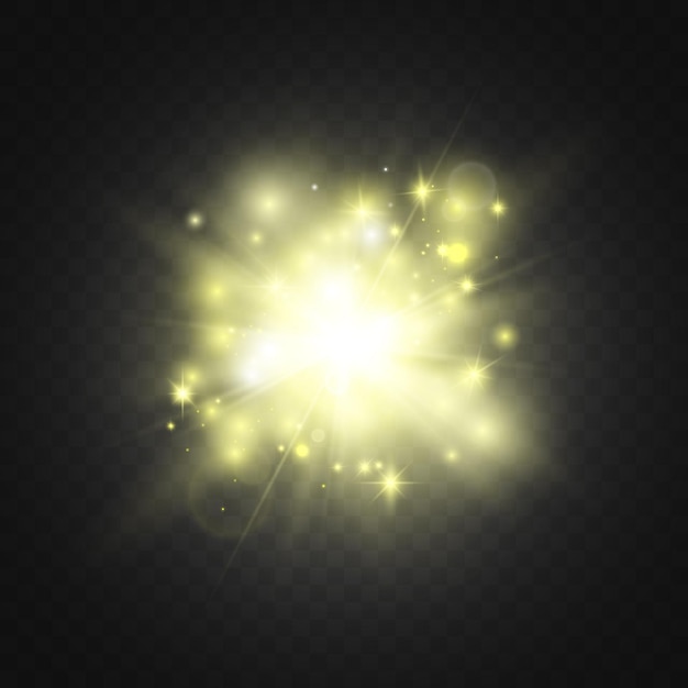 Flash lumineux jaune starlight Flares scintille Explosion