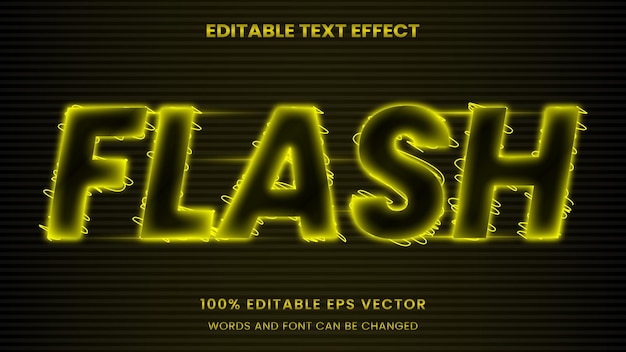 Flash néon lueur 3D Texte modifiable Style d'effet