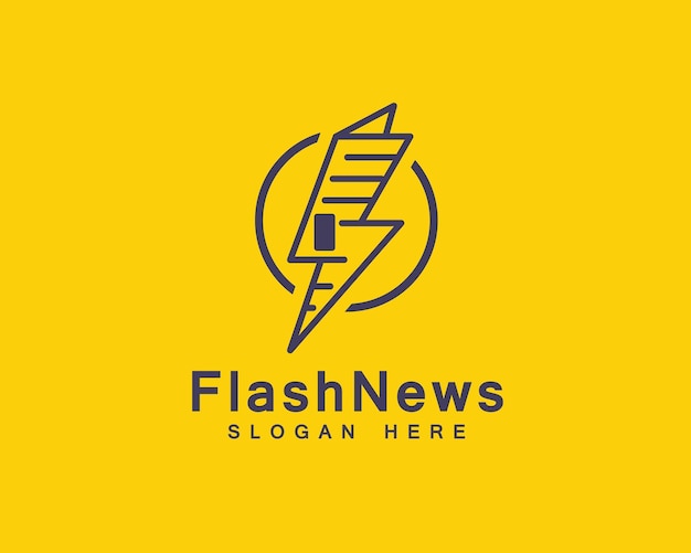 Flash News Papier Creative Logo Icône