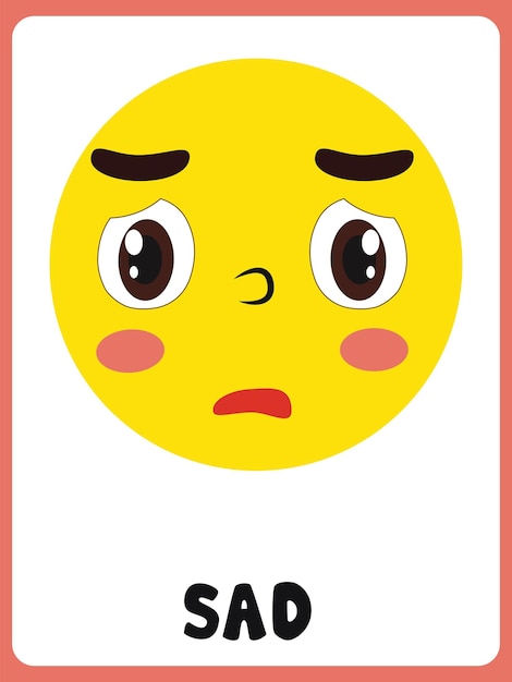 Flashcard Clipart Visage Triste