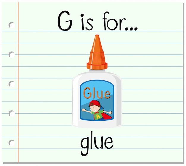 Flashcard lettre G est pour la colle